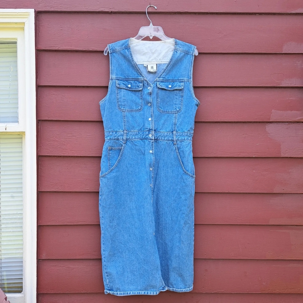 90s Vintage Denim Jumper Dress NWOT
